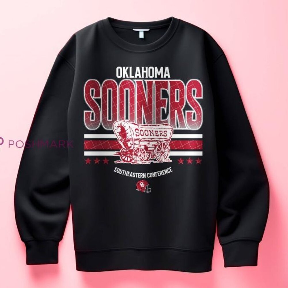 black Oklahoma Sooners Ncaa Logo sweatshirt shirt retro luismercado3533